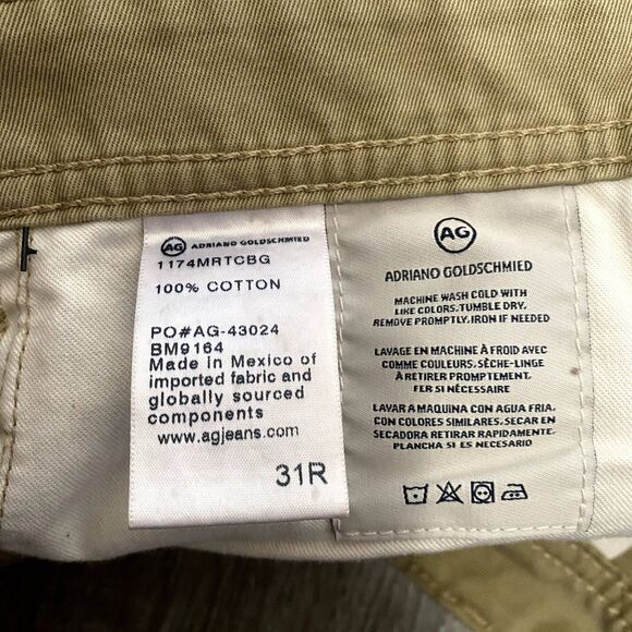 NWT AG Adriano Goldschmied The Graduate Tailored Leg Khaki Pants Size 31 Waist - Picture 7 of 8